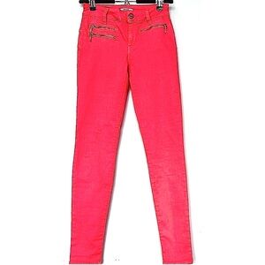 Liu Jo Vibrant Coral Jeans with Zipper Details